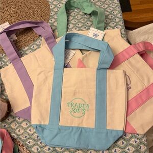 Trader Joe's Canvas Tote Bag Set one of each color. Highly coveted.